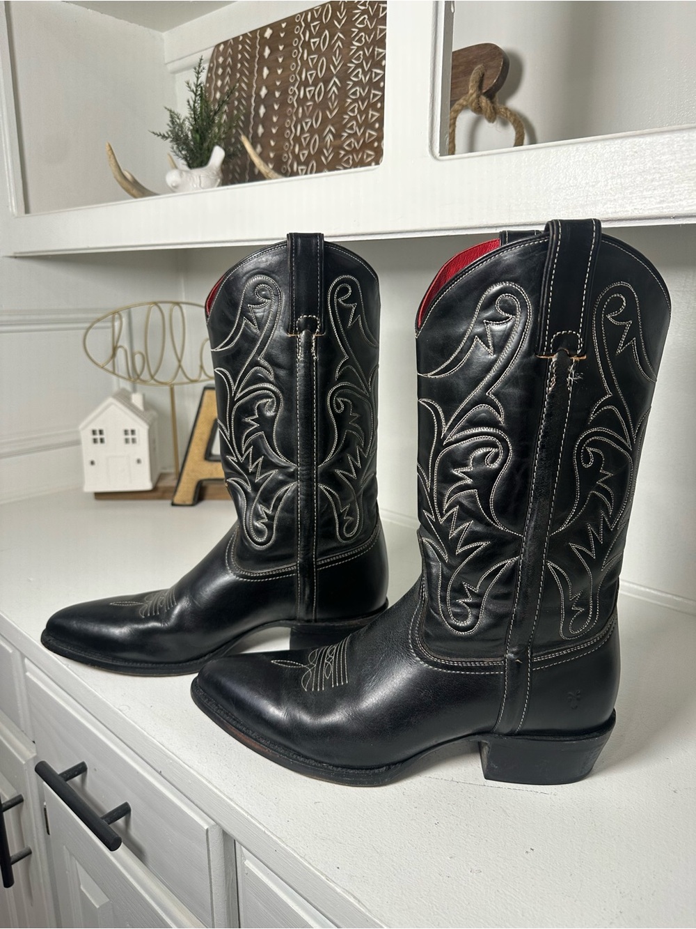 Frye x Matt Schultz Men’s 10.5 Black Leather Cowboy Limited Edition Rockabilly